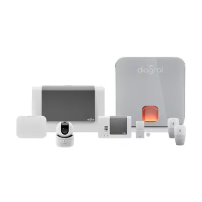 Pack alarme Diagral Précision sirène DIAG03CSF + Caméra connectée intérieure motorisée DIAG23VCF