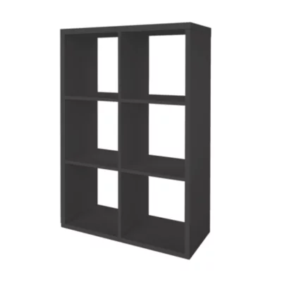 Étagère modulable 6 cubes GoodHome Mixxit anthracite l. 73,5cm x H. 108cm
