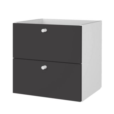 Bloc avec 2 tiroirs pour étagère cube GoodHome Mixxit anthracite