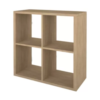 Étagère modulable 4 cubes GoodHome Mixxit effet chêne l. 73,5cm x H. 73,4cm