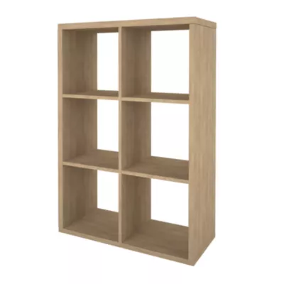 Étagère modulable 6 cubes GoodHome Mixxit effet chêne l. 73,5cm x H. 108cm