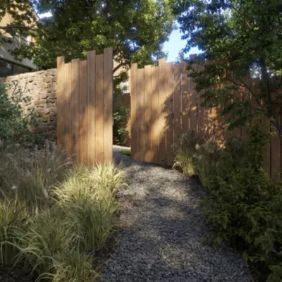 Panneau déstructuré de clôture Kauri en bois traité marron L. 90 x H.180 cm