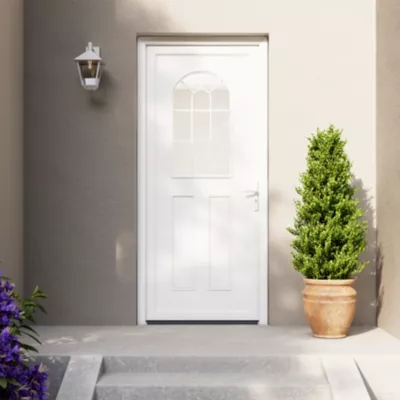 Porte d'entrée FORTIA pvc blanc RAL 9003 Ameglia 97 x h.219 cm poussant gauche