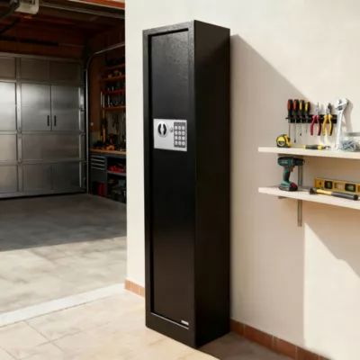 Armoire à fusils serrure électronique Smith & Locke – 3 armes, acier noir – 60 L – l.25 x H.125 x P.25 cm