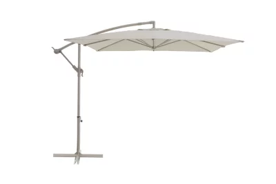 Parasol déporté carré couleur sable inclinable Cabruna 2,5 x 2,5 m
