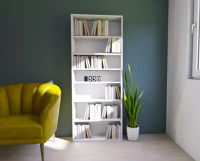 Étagère bibliothèque ouverte effet chêne GoodHome Atomia H. 187,5 x L. 75 x P. 20 cm