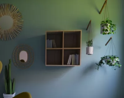 Étagère de rangement murale effet chêne GoodHome Atomia H. 75 x L. 75 x P. 35 cm