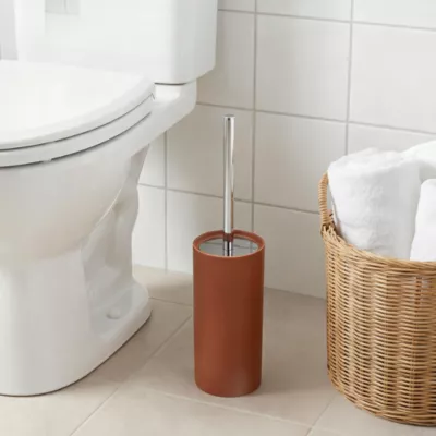 Pot à balai WC terracotta et chrome Ø11,2 x H.44 cm, GoodHome Koros