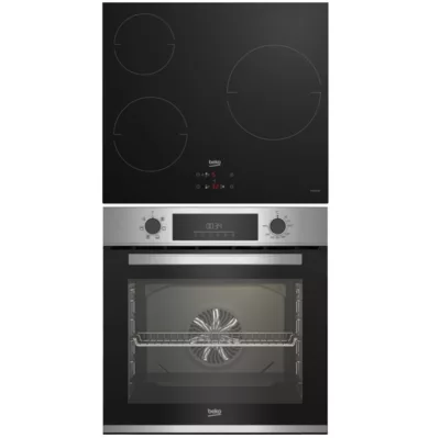 Lot plaque de cuisson à induction 3 zones + four multifonction catalyse 72L Beko