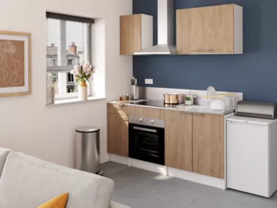 Cuisine 1er prix sans électroménager Primalight chêne