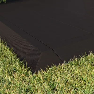 Angle de terrasse composite aspect pierre anthracite Angara Klikstrom 20 x 20 cm
