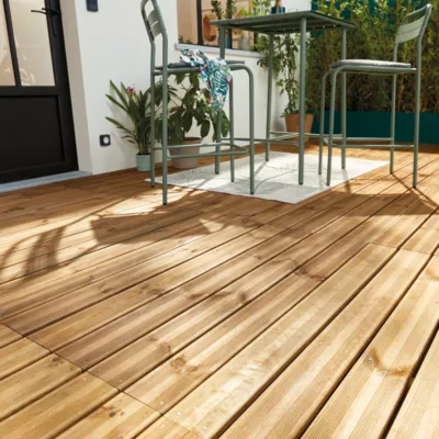 Dalle de terrasse en bois préassemblée L.120 x l.75 x ép.6,1 cm Klikstrom Halden
