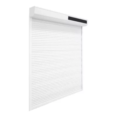 Volet roulant solaire aluminium blanc - ouverture motorisée - Fortia - l.100 x H.135 cm