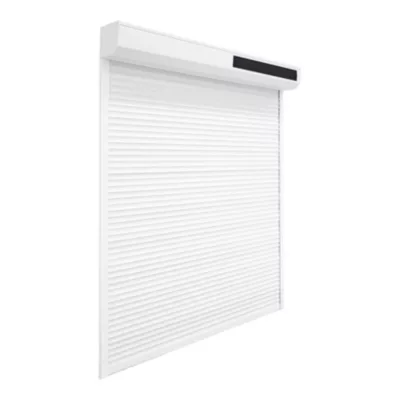 Volet roulant solaire aluminium blanc - ouverture motorisée - Fortia - l.120 x H.125 cm