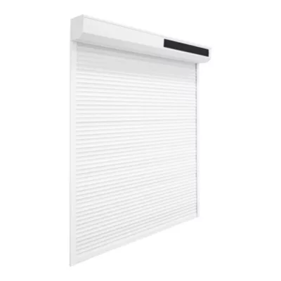 Volet roulant solaire aluminium blanc - ouverture motorisée - Fortia - l.90 x H.155 cm