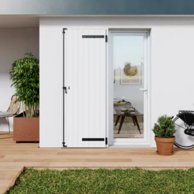 Volet battant uPVC blanc Fortia - l.80 x H.215 cm - 1 vantail