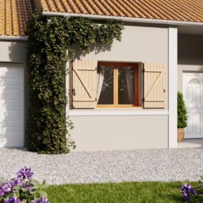 Volet battant bois naturel Fortia - l.120 x H.95 cm - 2 vantaux