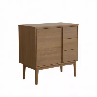 Ensemble meuble sous vasque + plan de toilette placage bois Kabayan l.80 cm