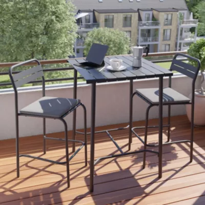 Chaise haute de jardin Lithari gris GoodHome