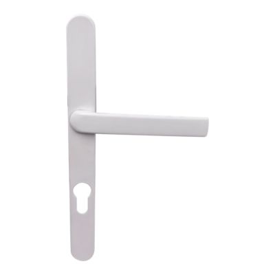 Ensemble poignée d'extérieur sur plaque rond blanc L.125 x 24mm entraxe 195mm Primel GoodHome