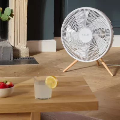 Ventilateur de table pieds en bois GoodHome ø 44 cm 3 vitesses