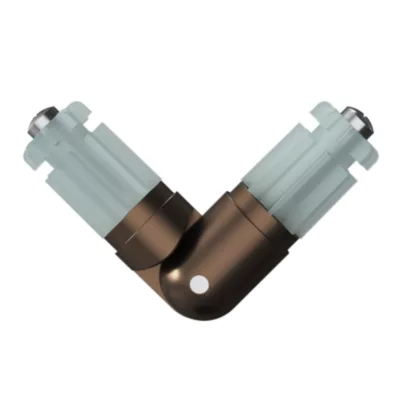 Raccord coudé pour tringle à rideau Kozani effet bronze cuivré Ø19mm GoodHome
