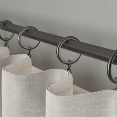 10 anneaux et crochets tringle à rideau silencieux Tinos métal gris Ø16/19mm GoodHome