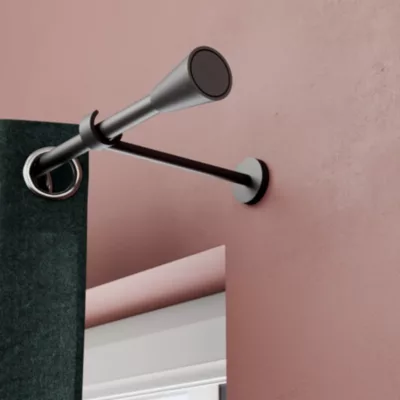 Embout cône pour barre à rideau Easy-Fit Tinos métal gris Ø19mm GoodHome