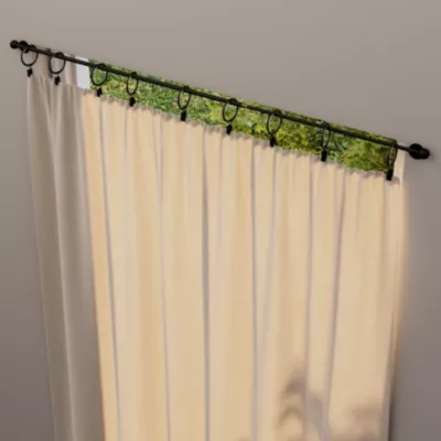 2 supports adhésifs tringle à rideau Nisis métal noir