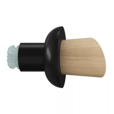 Embout flame pour barre à rideau Easy-Fit Araxos métal noir Ø28mm GoodHome