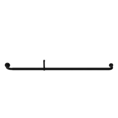 Ensemble barre à rideaux extensible Araxos métal noir Ø25/28cm 120/210cm GoodHome