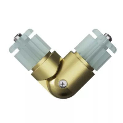 Raccord coudé pour tringle à rideau Elasa effet laiton doré Ø28mm GoodHome