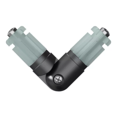 Raccord coudé pour tringle à rideau Tinos effet titane gris Ø19mm GoodHome