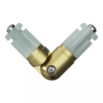Raccord coudé pour tringle à rideau Elasa effet laiton doré Ø19mm GoodHome