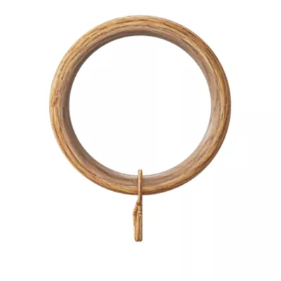 10 anneaux pour barre à rideau Syros effet bois ⌀25/28mm GoodHome
