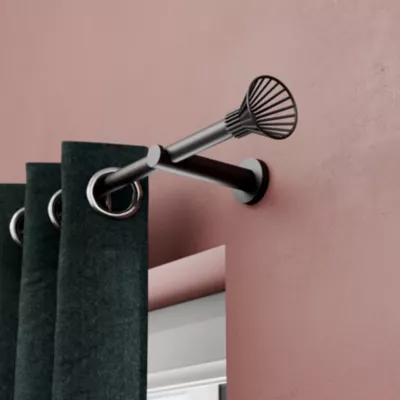 Embout éventail pour barre à rideau Easy-Fit Tinos métal gris Ø19mm GoodHome