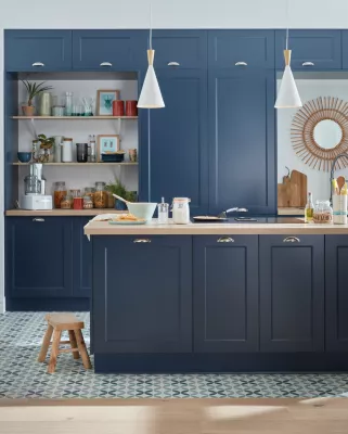 Cuisine complète GoodHome Artemisia bleu sans électroménager
