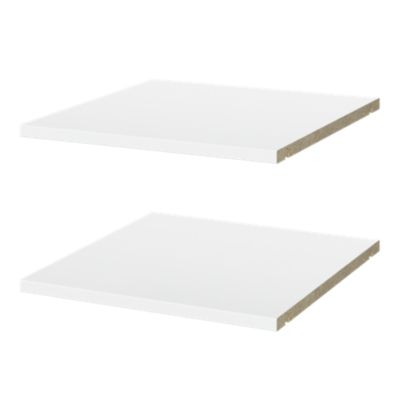 2 tablettes blanches pour caisson d'angle Atomia L. 41,2 x P. 43,2 x Ep. 1,8 cm