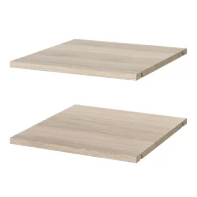 2 tablettes effet chêne pour caisson d'angle Atomia L. 41,2 x P. 43,2 x Ep. 1,8 cm