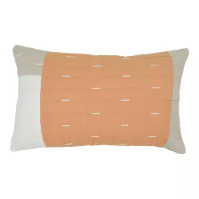 Housse de coussin matelassée Avadi orange et beige l.30 x L.50cm GoodHome