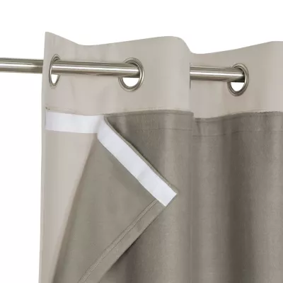Rideau thermique à œillets doublure polaire amovible à velcro Varm gris l.135 x H.245cm GoodHome