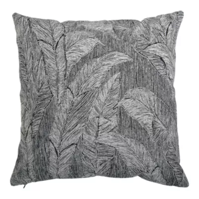 Housse de coussin Patan feuillage noir l.45 x L.45cm GoodHome