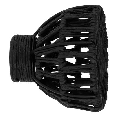 Embout rond pour barre à rideau Lamia rotin noir Ø28mm GoodHome