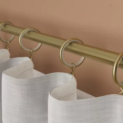 10 anneaux et crochets tringle à rideau silencieux Elasa métal doré Ø16/19mm GoodHome
