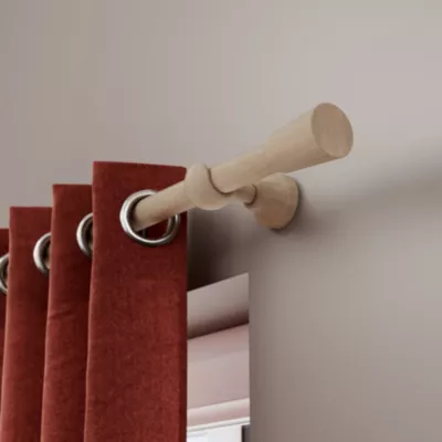 Embout cône pour barre à rideau Symi bois de frêne blanc Ø28mm GoodHome