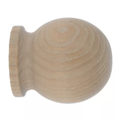 Embout rond pour barre à rideau Symi bois de frêne beige Ø28mm GoodHome