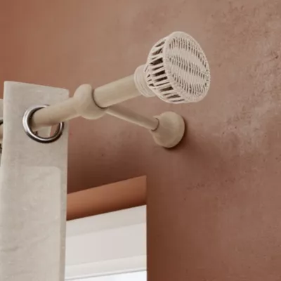 Embout rond pour barre à rideau Symi rotin beige Ø28mm GoodHome