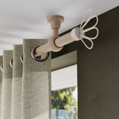 Embout fleur pour barre à rideau Symi rotin beige Ø28mm GoodHome