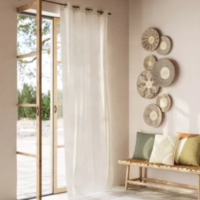 Voilage tamisant à œillets effet lin Howley beige naturel L.260 x l.140cm GoodHome