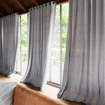 Voilage tamisant à œillets effet lin Howley gris L.260 x l.300cm GoodHome